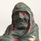 Chinese Iron Figurine Vtg Buddhist Monk Metal Okimono Statue KF438