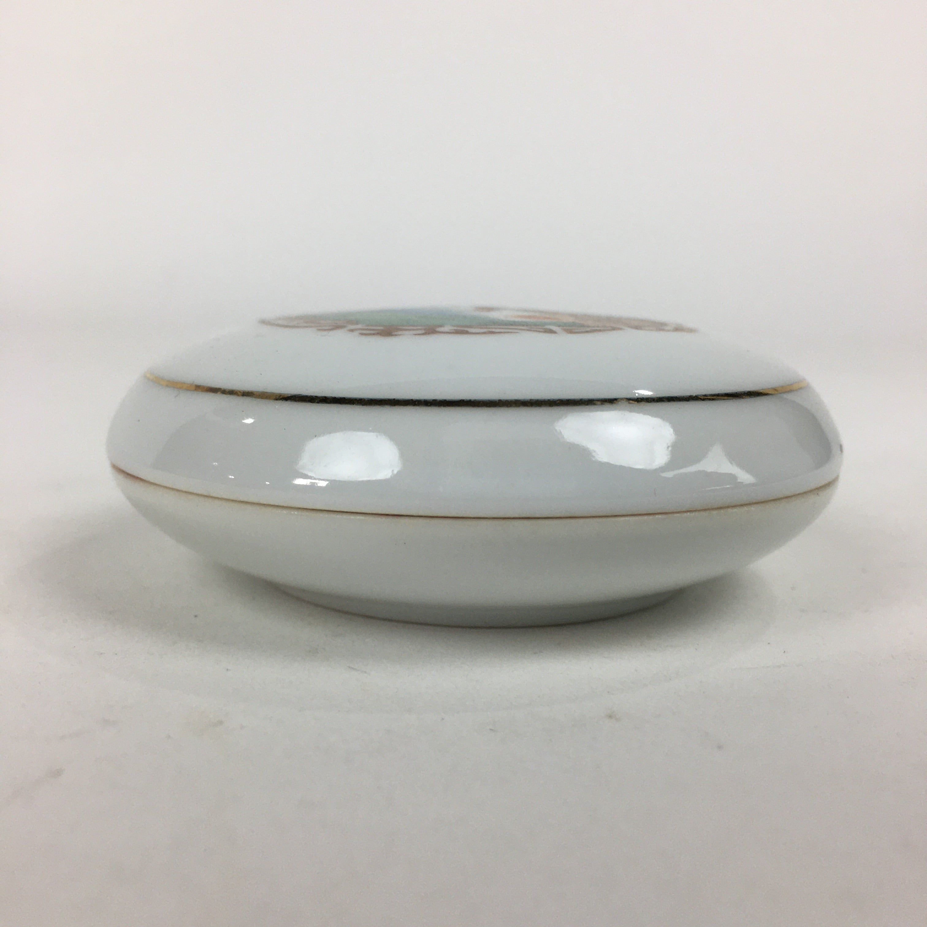 Chinese Porcelain Name Stamp Ink Container Vtg Red Seal Ink Woman Design JK273