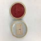 Chinese Porcelain Name Stamp Ink Container Vtg Red Seal Ink Woman Design JK273