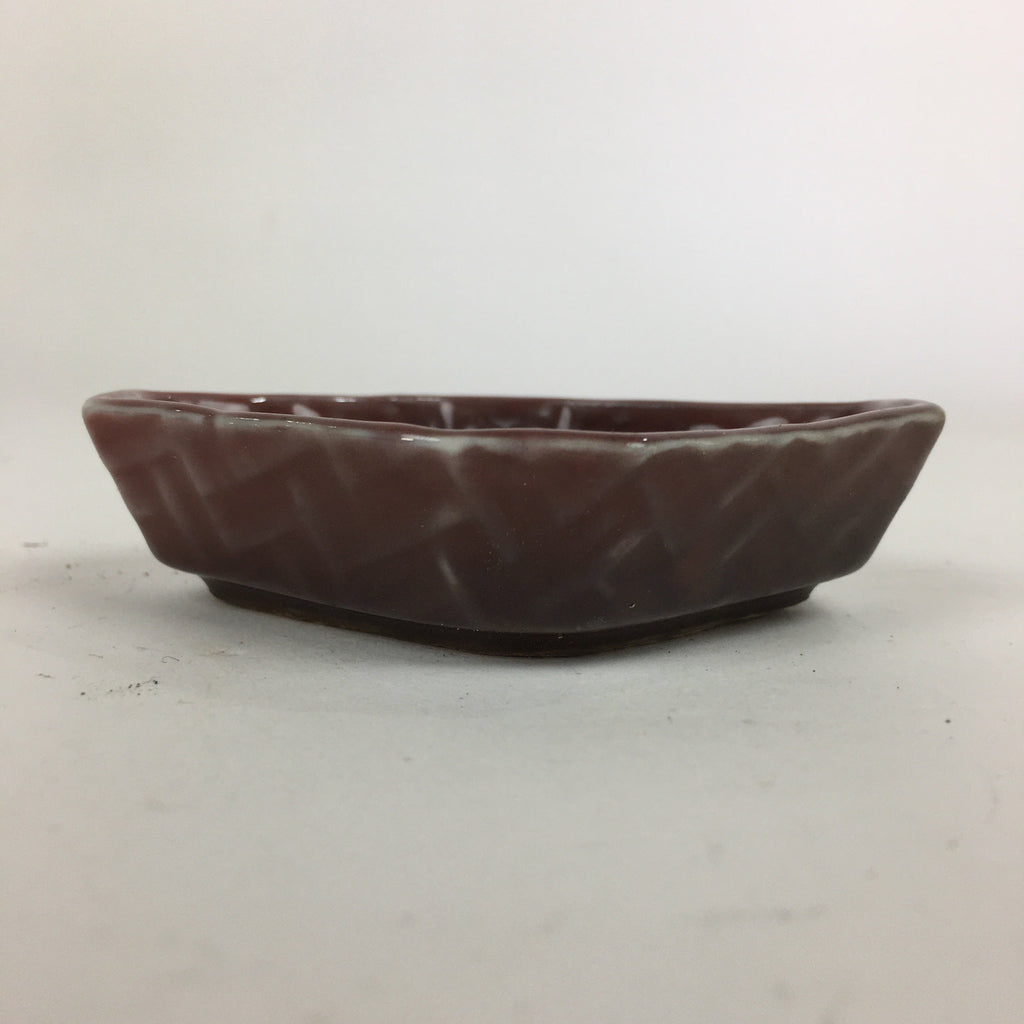 Chinese Porcelain Soy Sauce Dipping Dipping Dish Vtg Small Brown Shoyuzara PP851