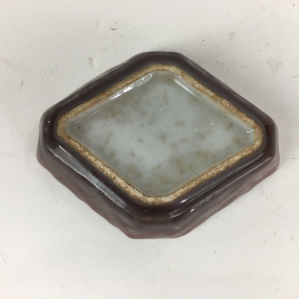 Chinese Porcelain Soy Sauce Dipping Dipping Dish Vtg Small Brown Shoyuzara PP851