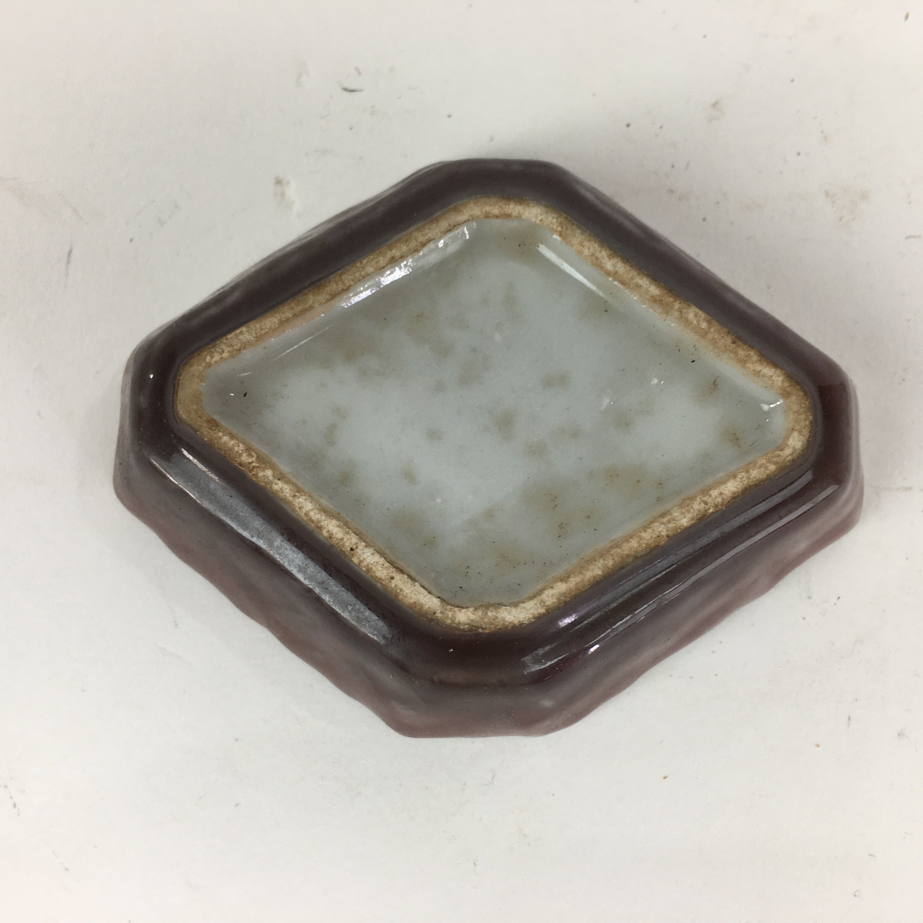 Chinese Porcelain Soy Sauce Dipping Dipping Dish Vtg Small Brown Shoyuzara PP851