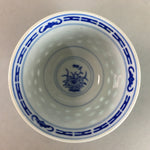 Chinese Porcelain Teacup Blue and White Vtg Sometsuke Yunomi Openwork QT55
