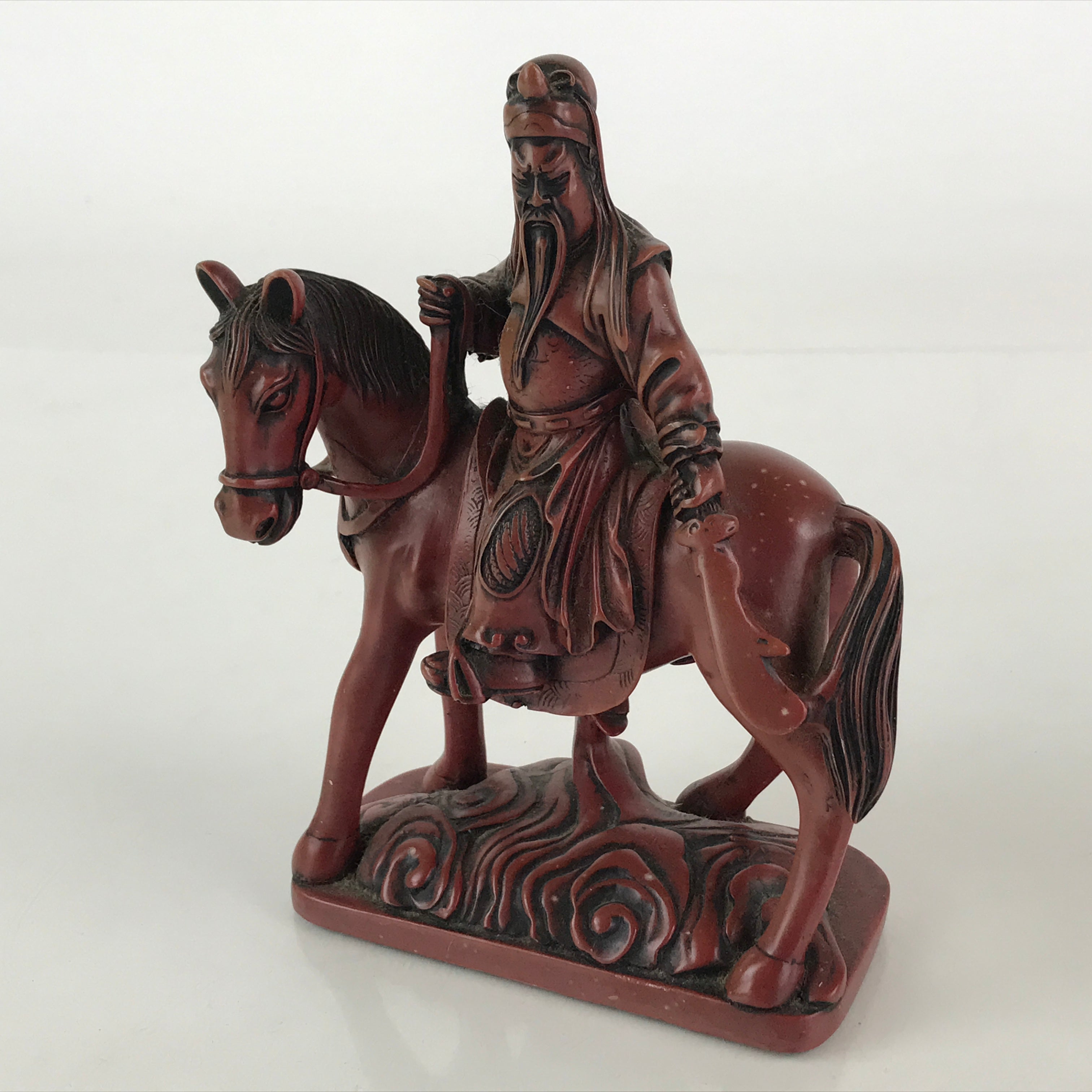 Chinese Stone Statue Warrior on Horseback Romance of the Three Kingdoms BD844