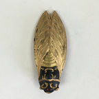 Chinese Sumi Solid Ink Vtg Golden Cicada Design Ink Glass Lidded Box Semi JK319