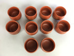 Chinese Tea Set 10pc Cups Pot Vtg Tea Ceremony Yunomi Kyusu Reddish Brown PX539