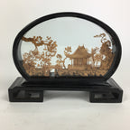 Chinese Temple Garden Cork Carving Art Craft Figurine Wood Craft Ornament BD760