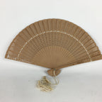 Chinese Wood Folding Scented Hand Fan Vtg Sensu Sandal Wood Carving Brown 4D493