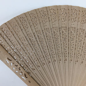 Chinese Wood Folding Scented Hand Fan Vtg Sensu Sandal Wood Carving Brown 4D505
