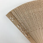 Chinese Wood Folding Scented Hand Fan Vtg Sensu Sandal Wood Carving Brown 4D505