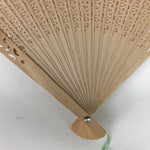 Chinese Wood Folding Scented Hand Fan Vtg Sensu Sandal Wood Carving Brown 4D505