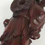 Chinese Wooden Statue Vtg Wood Carving Goddess Gourd Dog Brown BD810