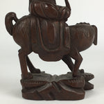 Chinese Wooden Statue Vtg Wood Carving Old Wise Man Beard Jurojin Brown BD809