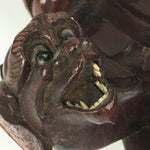 Chinese Wooden Statue Vtg Wood Carving Old Wise Man Beard Jurojin Brown BD809