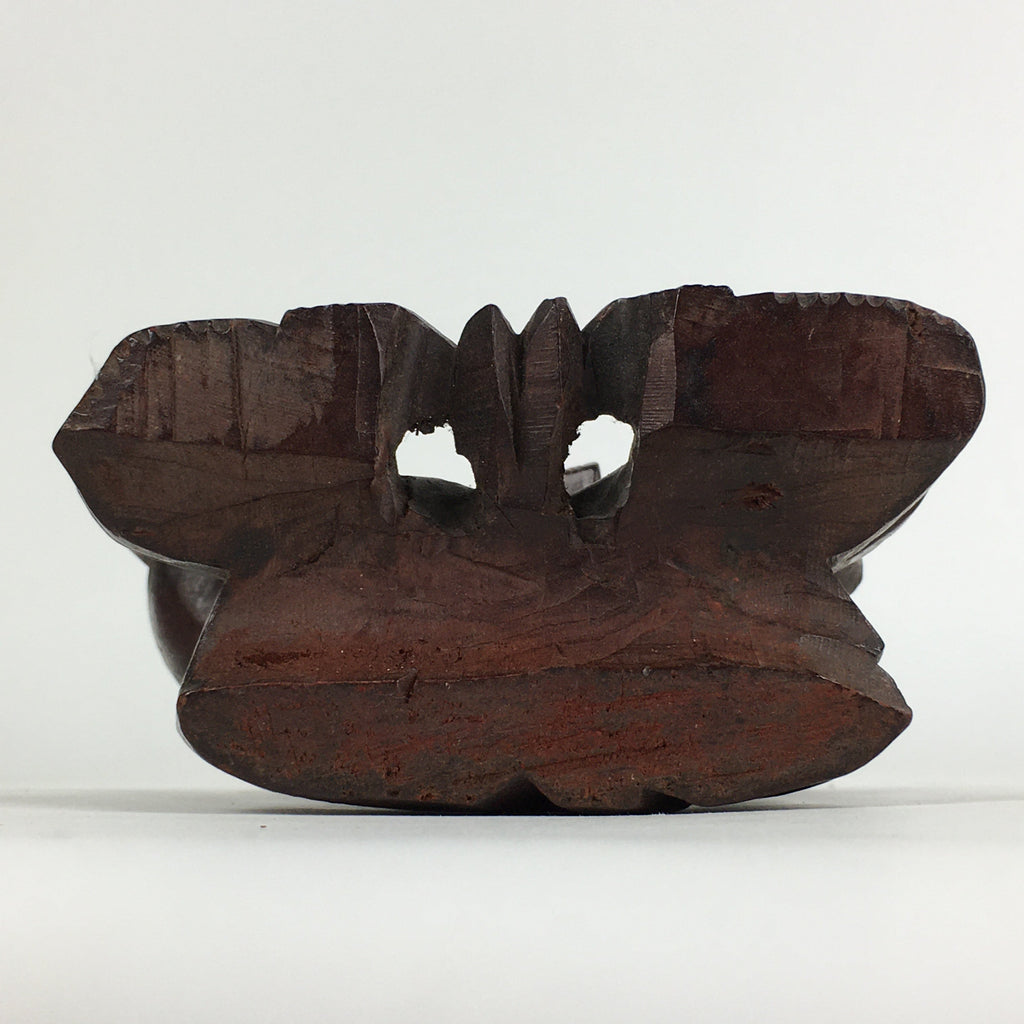 Chinese Wooden Statue Vtg Wood Carving Old Wise Man Beard Jurojin Brown BD809