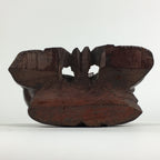 Chinese Wooden Statue Vtg Wood Carving Old Wise Man Beard Jurojin Brown BD809