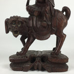 Chinese Wooden Statue Vtg Wood Carving Old Wise Man Beard Jurojin Brown BD809