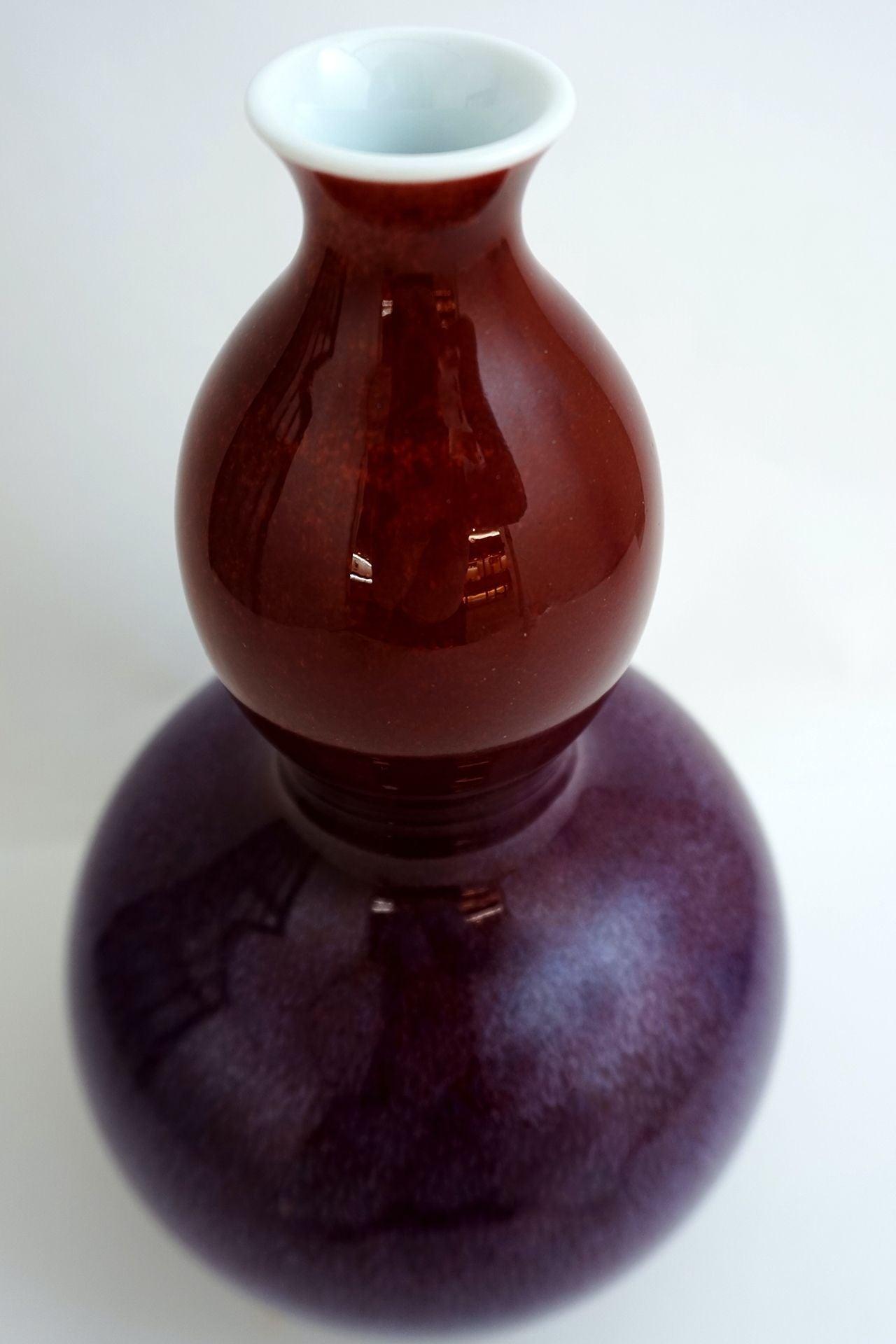 Flower vessel, Vase, Purple red cinnabar, Gourd shape - Shinemon kiln, Arita war