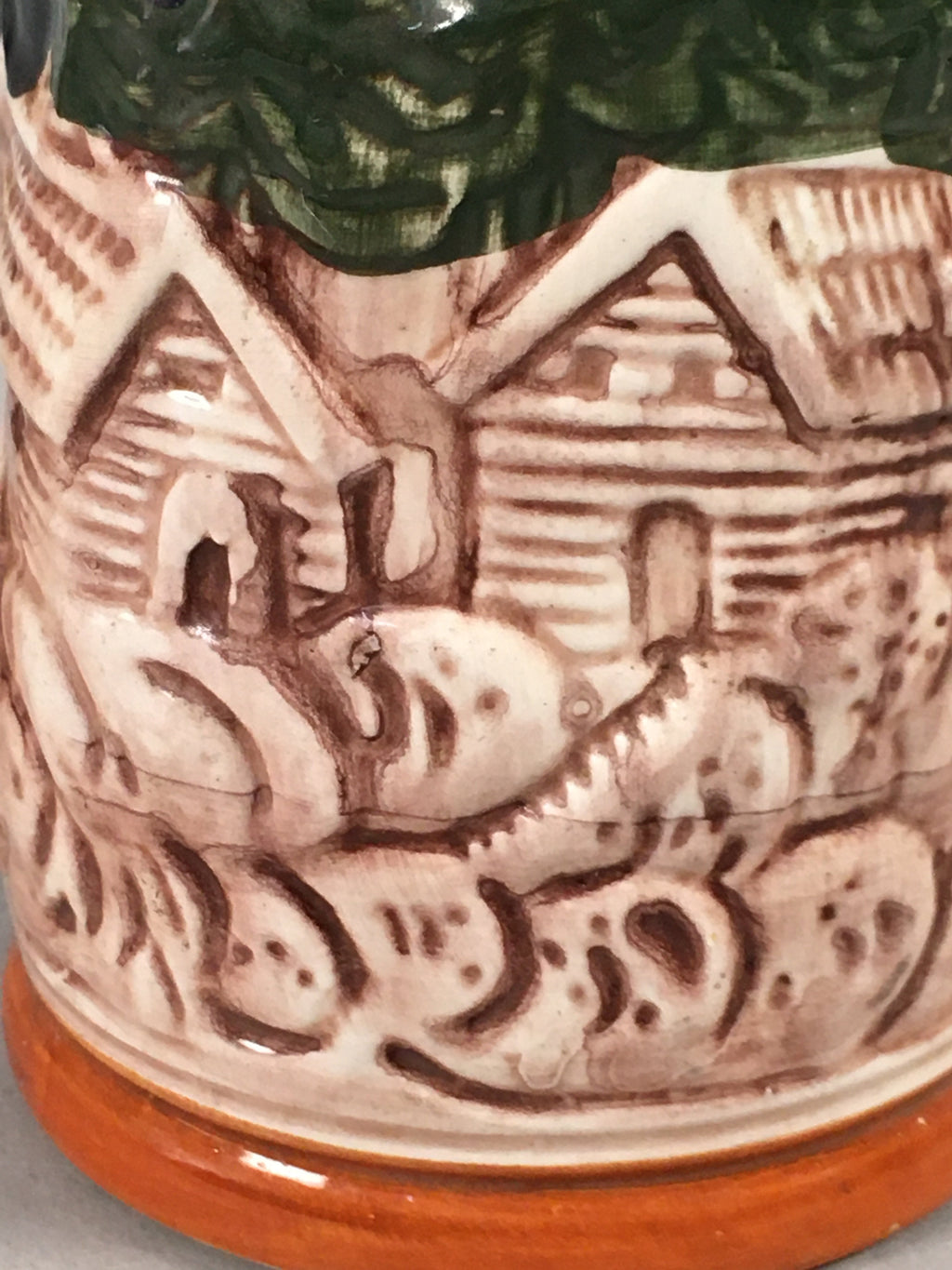 German Ceramic Beer Mug Vtg Pottery Stein Drinking Cup PP396