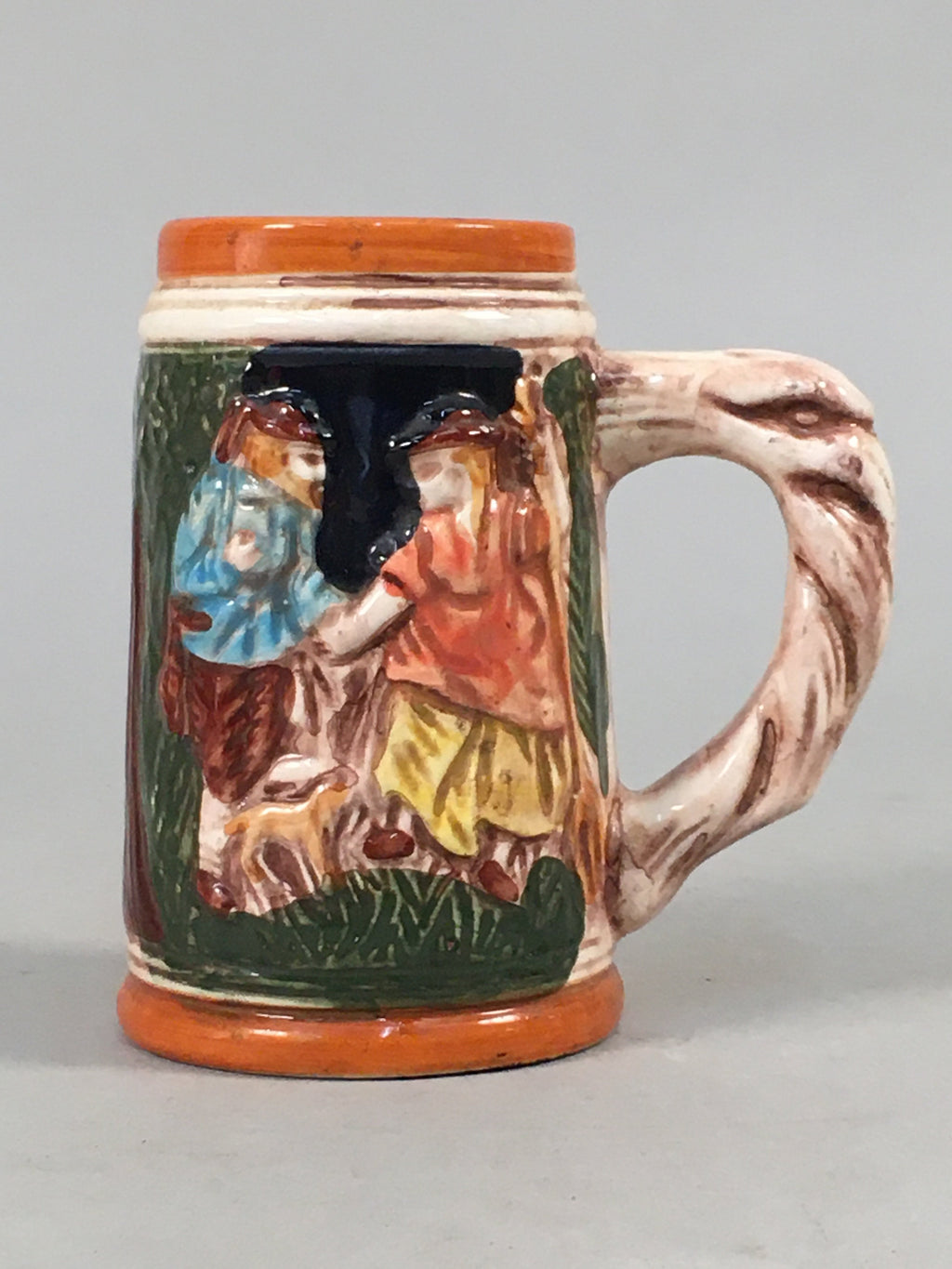 German Ceramic Beer Mug Vtg Pottery Stein Drinking Cup PP396