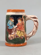 German Ceramic Beer Mug Vtg Pottery Stein Drinking Cup PP396