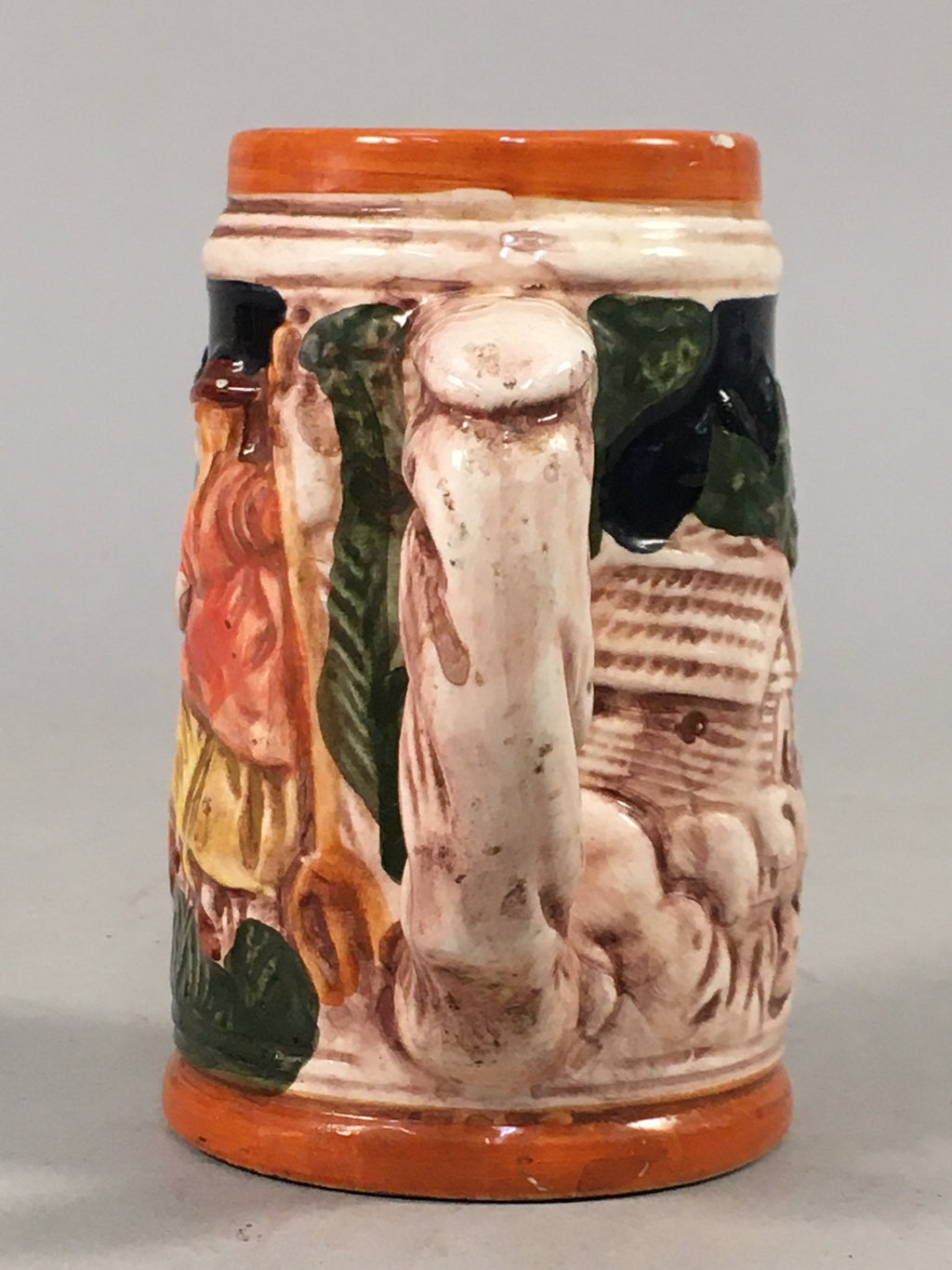 German Ceramic Beer Mug Vtg Pottery Stein Drinking Cup PP396
