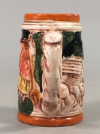 German Ceramic Beer Mug Vtg Pottery Stein Drinking Cup PP396