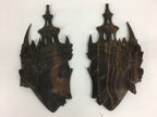Indonesia Wood Carving Decoration Vtg Bali Island Folk Craft Face Dark Brown BD7
