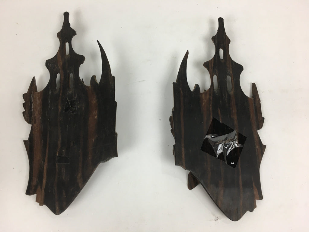 Indonesia Wood Carving Decoration Vtg Bali Island Folk Craft Face Dark Brown BD7