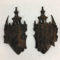 Indonesia Wood Carving Decoration Vtg Bali Island Folk Craft Face Dark Brown BD7