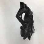 Indonesia Wood Carving Statue Vtg Bali Island Folk Craft Dark Brown BD699