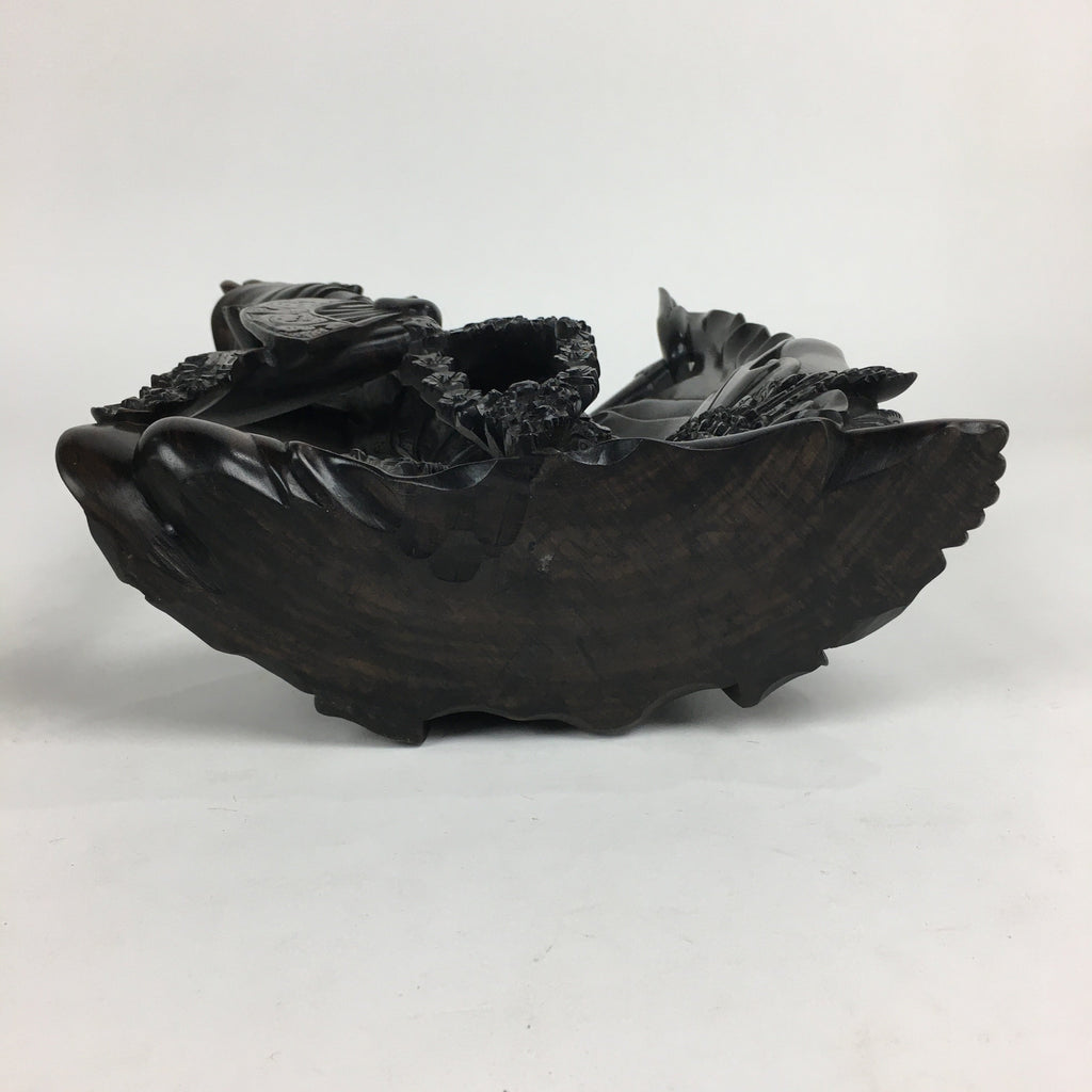 Indonesia Wood Carving Statue Vtg Bali Island Folk Craft Dark Brown BD699