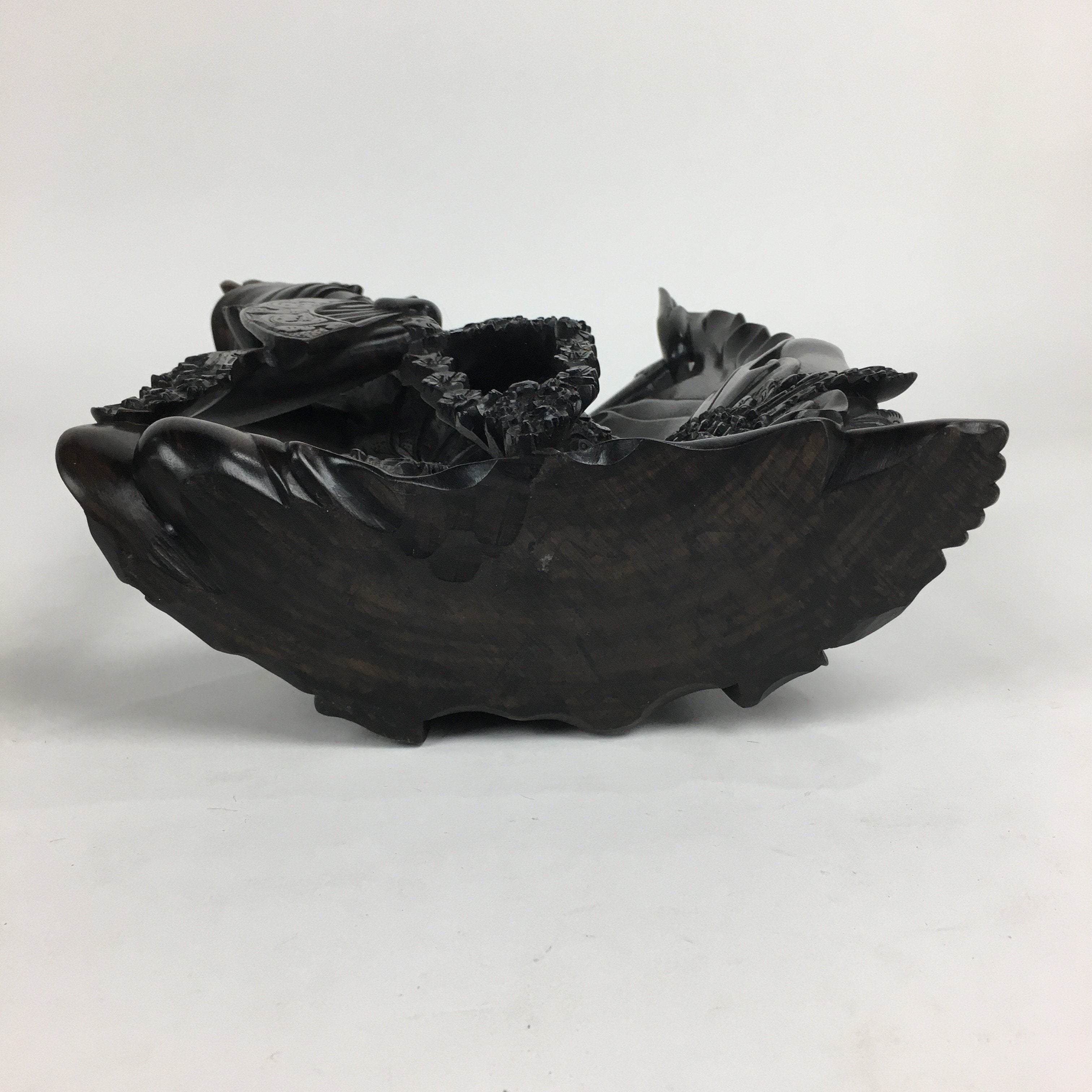 Indonesia Wood Carving Statue Vtg Bali Island Folk Craft Dark Brown BD699