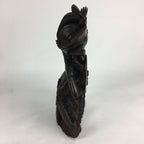 Indonesia Wood Carving Statue Vtg Bali Island Folk Craft Dark Brown BD699