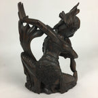 Indonesia Wood Carving Statue Vtg Bali Island Folk Craft Dark Brown BD699