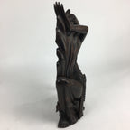 Indonesia Wood Carving Statue Vtg Bali Island Folk Craft Dark Brown BD699