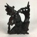 Indonesia Wood Carving Statue Vtg Bali Island Folk Craft Dark Brown BD699