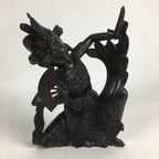 Indonesia Wood Carving Statue Vtg Bali Island Folk Craft Dark Brown BD699