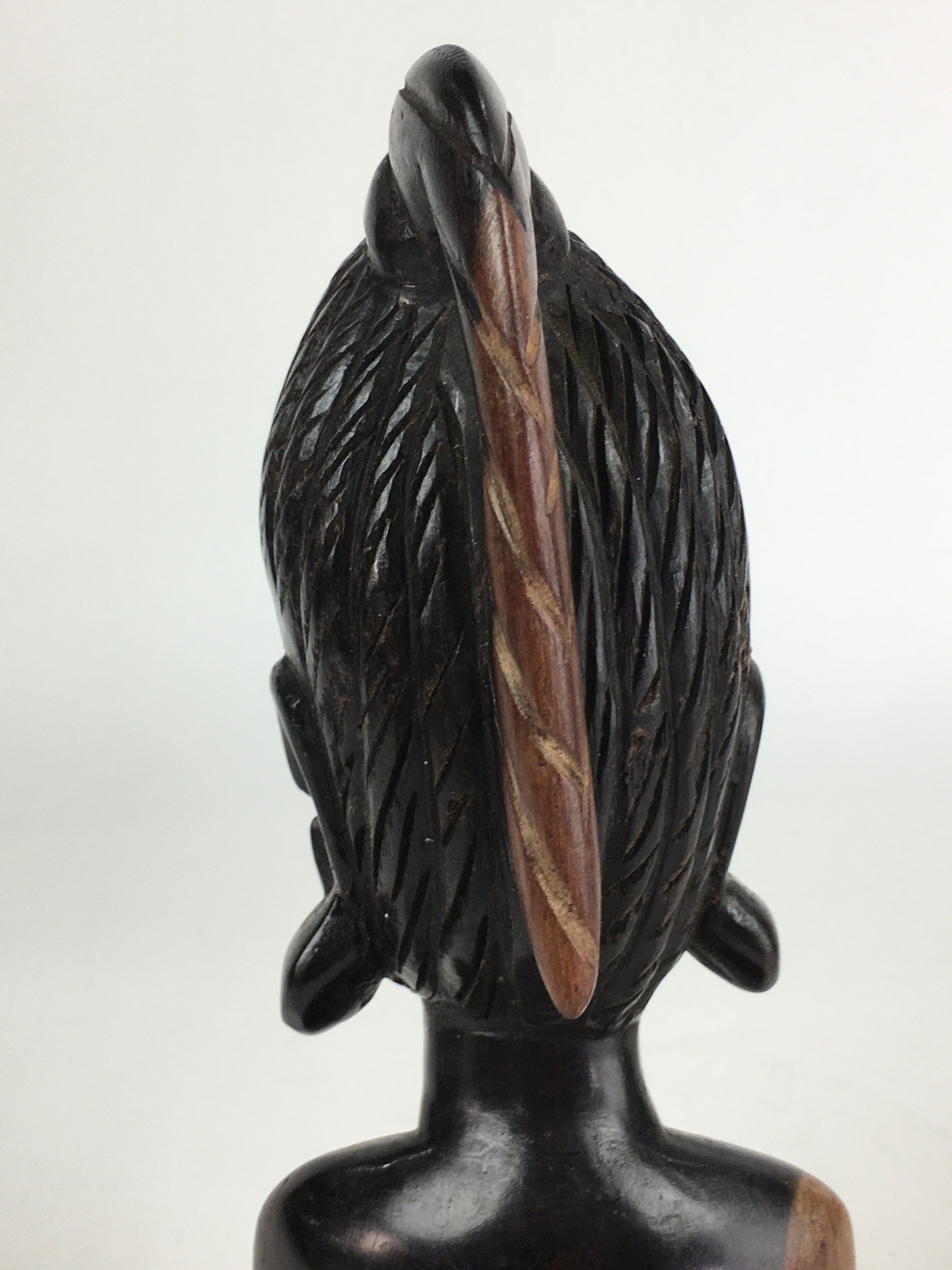 Indonesia Wood Carving Statue Vtg Bali Island Folk Craft Woman BD811
