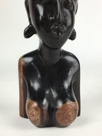 Indonesia Wood Carving Statue Vtg Bali Island Folk Craft Woman BD811