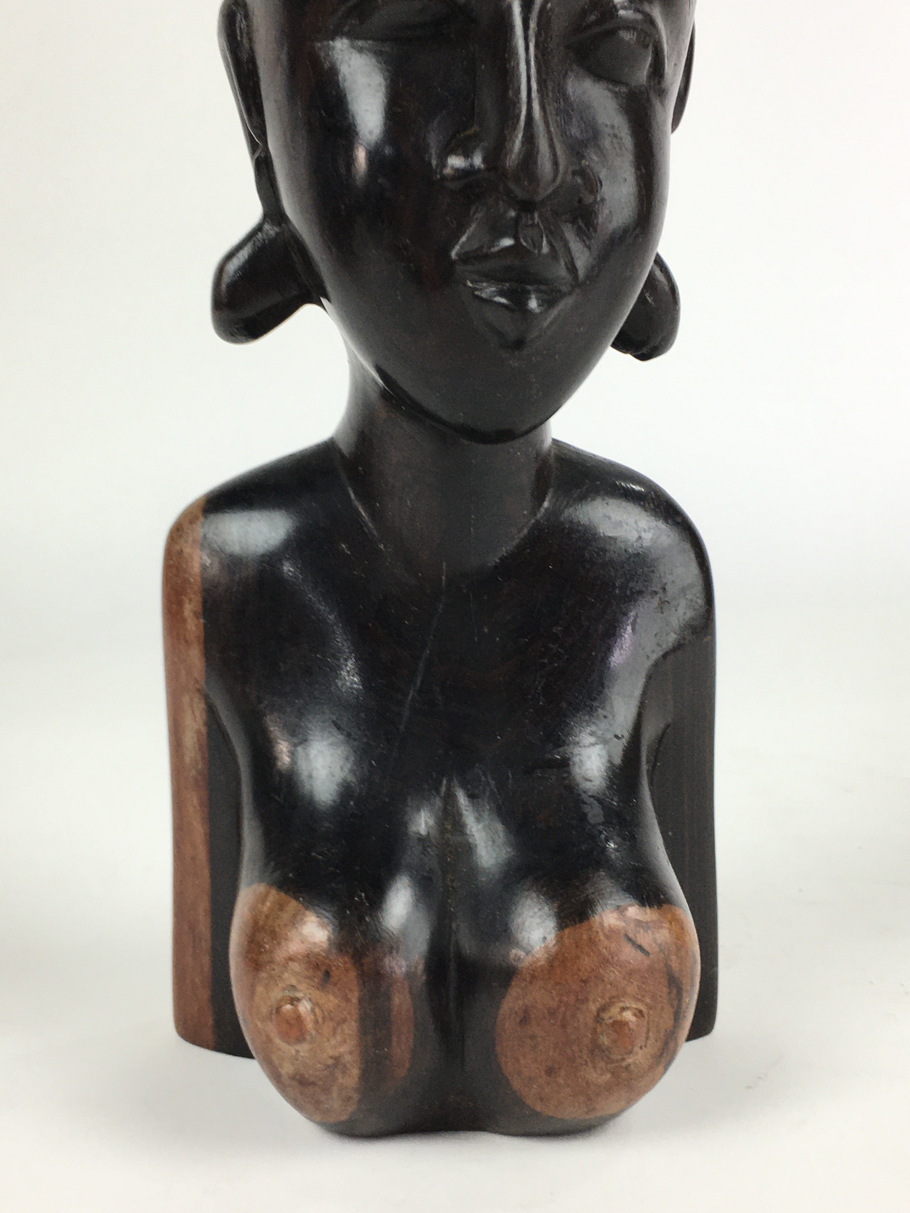 Indonesia Wood Carving Statue Vtg Bali Island Folk Craft Woman BD811