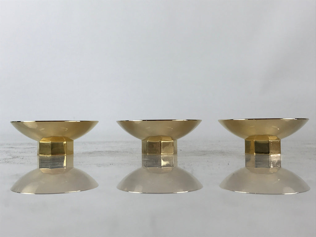 Japanese 24K GP Gold Plated Drinking Sake Cup Vtg Hoju-Hai Metal Sakazuki PX672