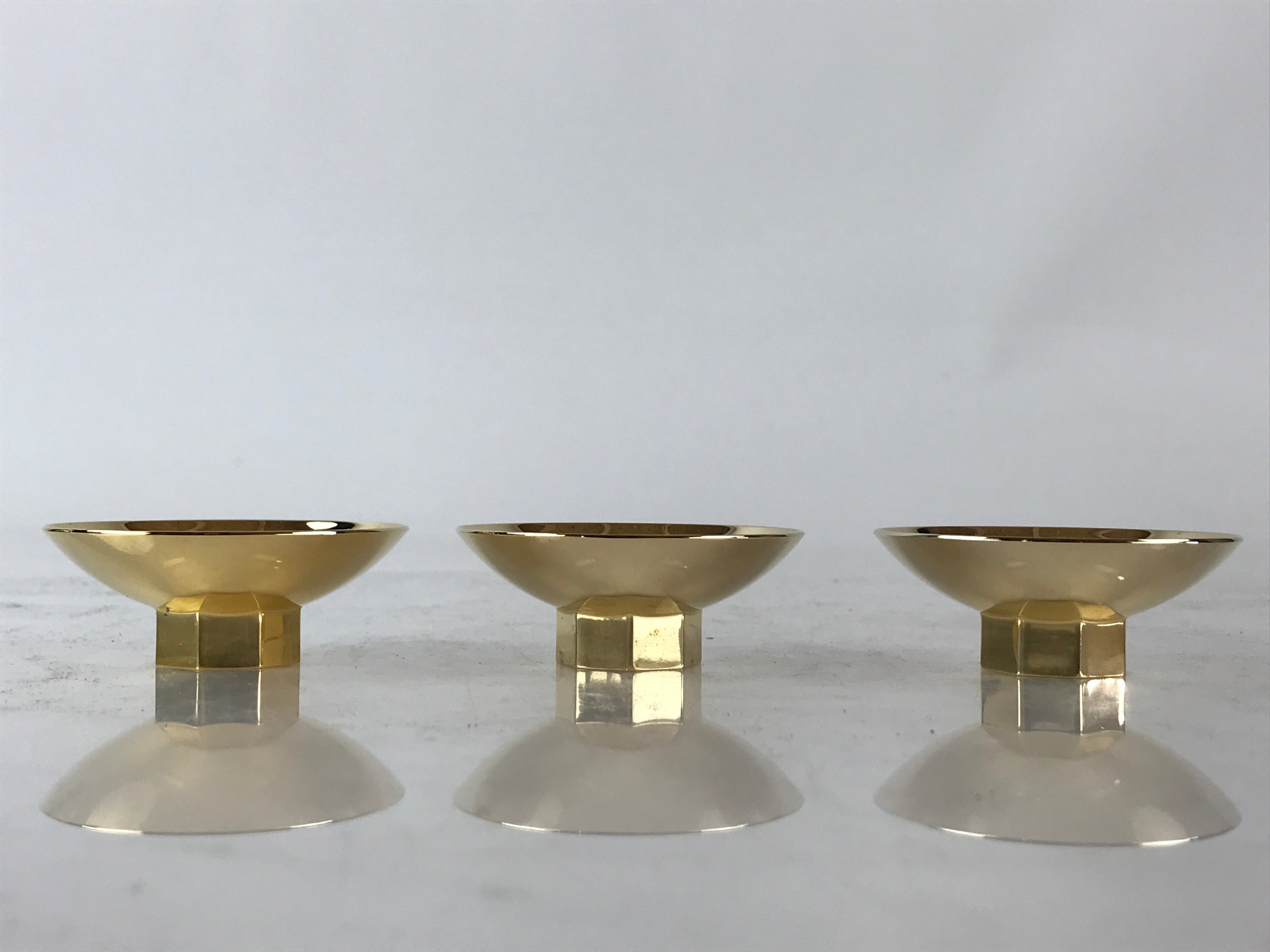 Japanese 24K GP Gold Plated Drinking Sake Cup Vtg Hoju-Hai Metal Sakazuki PX672