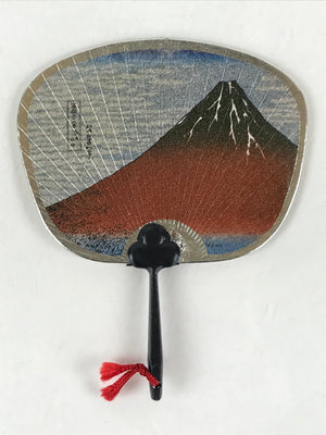 Japanese 3 Small Paper Fans Wall Decoration Uchiwa Ukiyo-e Hokusai Mount Fuji PX