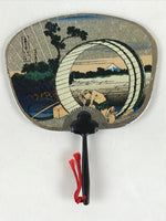 Japanese 3 Small Paper Fans Wall Decoration Uchiwa Ukiyo-e Hokusai Mount Fuji PX