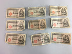 Japanese 50 sen Currency Paper Money 9pc Set Vtg Bank Bill Cash Banknote J765