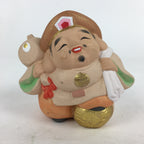 Japanese 7 Lucky Gods Daikoku Figurine Vtg Plaster Ornament Okimono Doll BD784