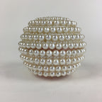 Japanese Accessory Case With Mirror Vtg White Beads Orient Round JK358
