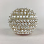 Japanese Accessory Case With Mirror Vtg White Beads Orient Round JK358