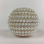 Japanese Accessory Case With Mirror Vtg White Beads Orient Round JK358